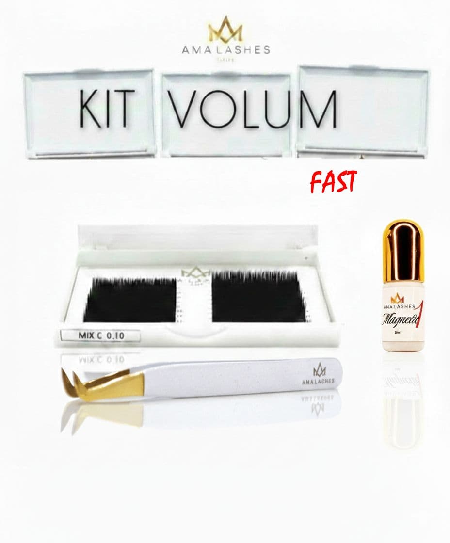 Kit volum gene Fast Volume by AMA Lashes cu penseta curba L