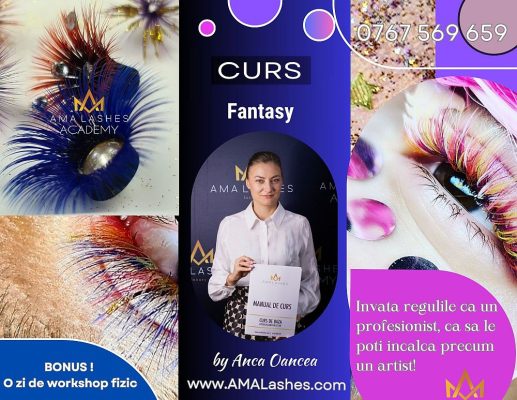 Curs extensii gene Fantasy Lash Art AMA Lashes trainer Anca Oancea
