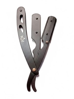 Brici profesional AMA Luxury negru mat din oțel medical inoxidabil, instrument premium pentru bărbierit tradițional în barbershop